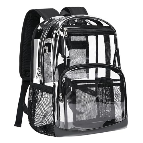 Clear Backpack Heavy Duty – Clear Bookbag Large See through Backpack Plastic Tra