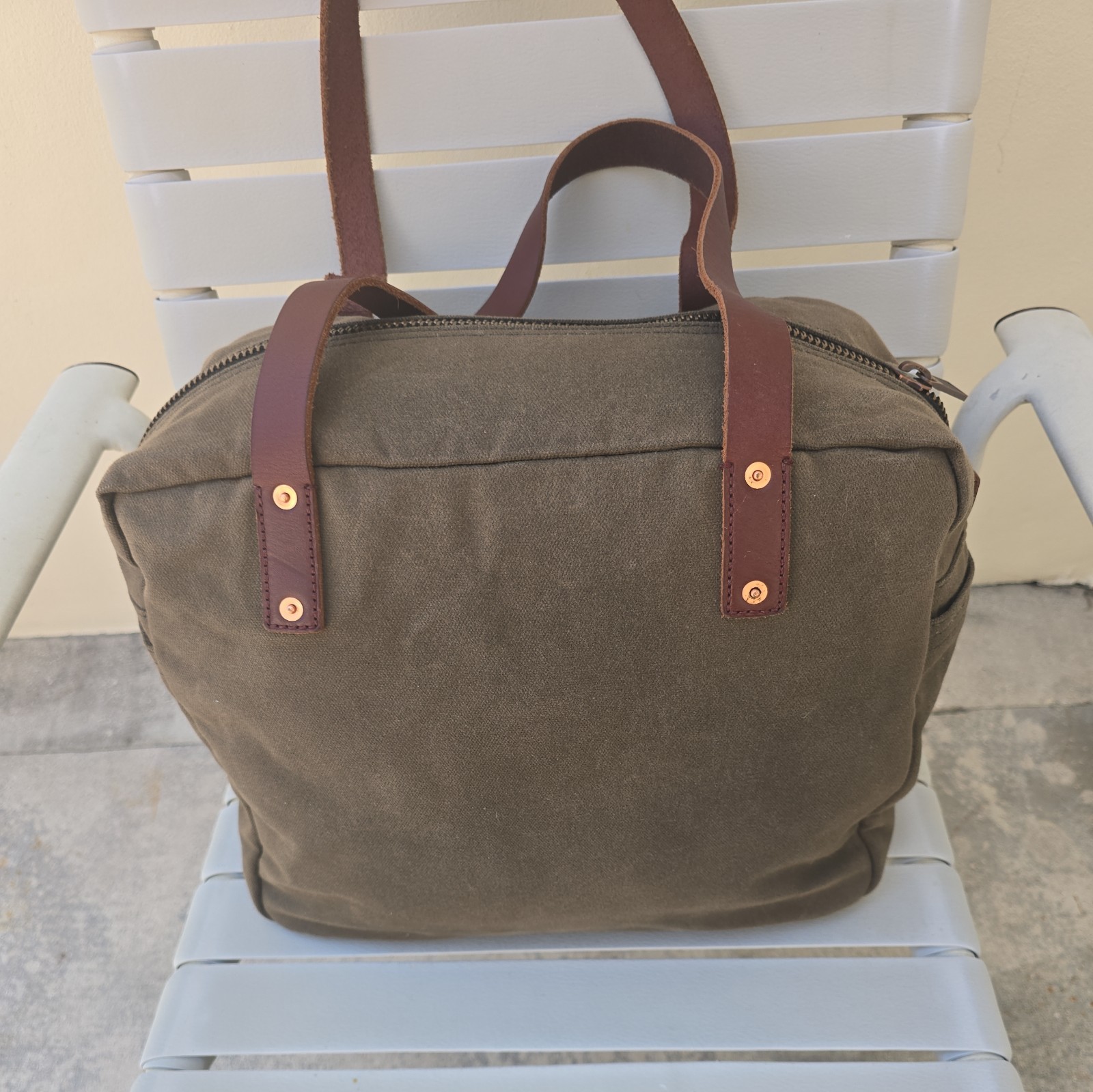 JACK SPADE canvas and leather Handbag .