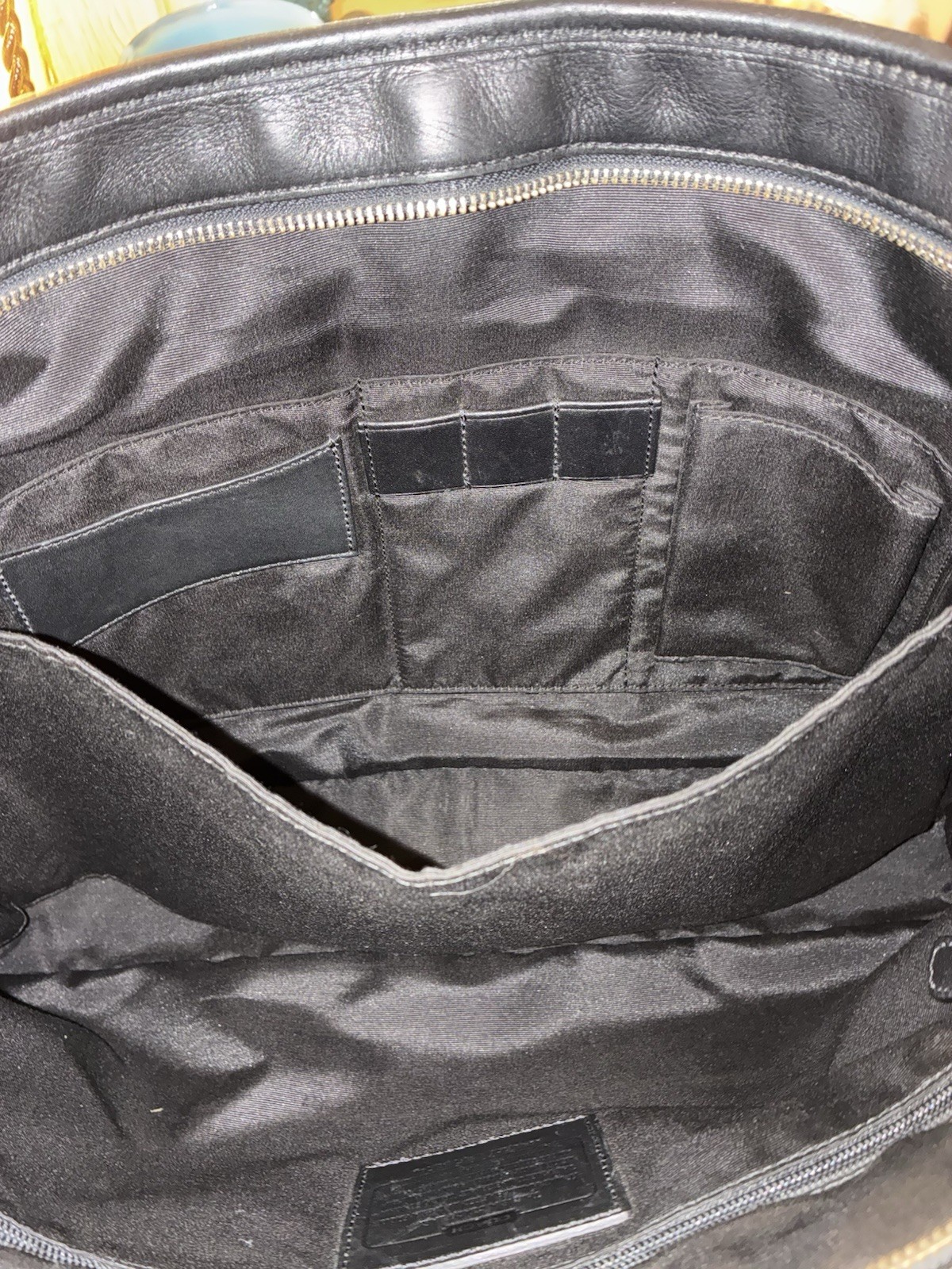 Coach A1269-F70374 Black Leather Laptop Briefcase 2 Way Carry Handles & Strap