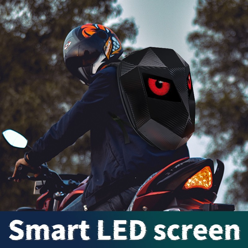 LED Motorcycle Backpack App Control RGB Eye Display Bag 18″ / 46cm Riding Pack