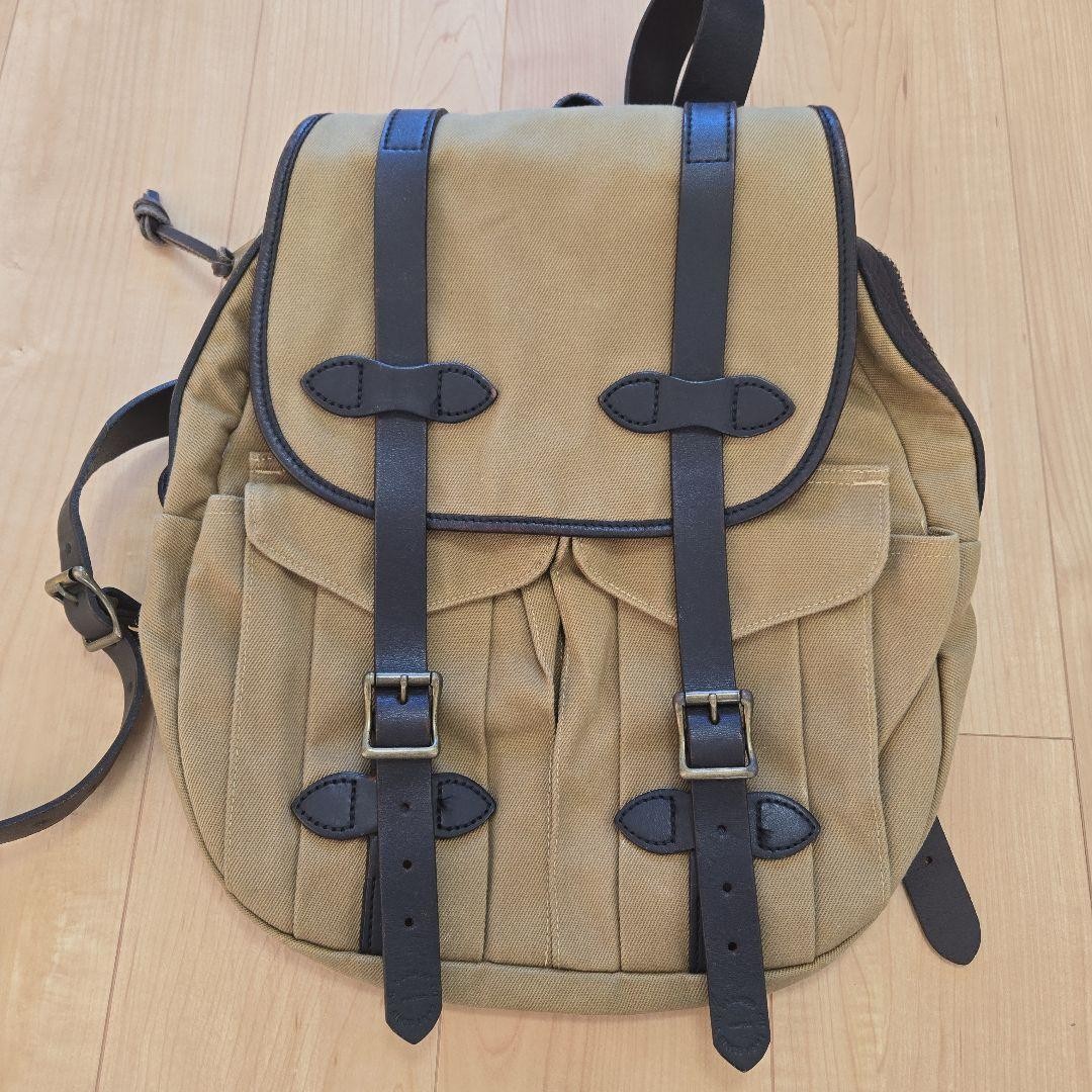 Filson Rucksack Backpack Tan Cotton Twill Leather 38cm 43cm 13cm From Japan