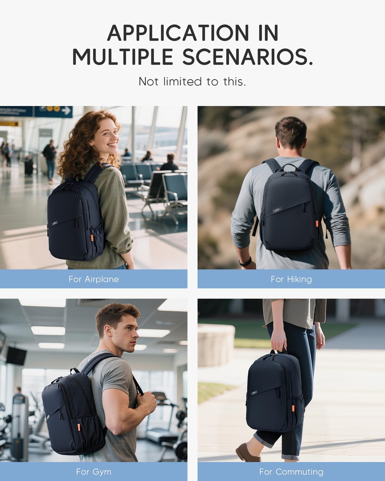 40x30x15cm Personal Item Bag Travel Backpack Carry On Flight Approved with An