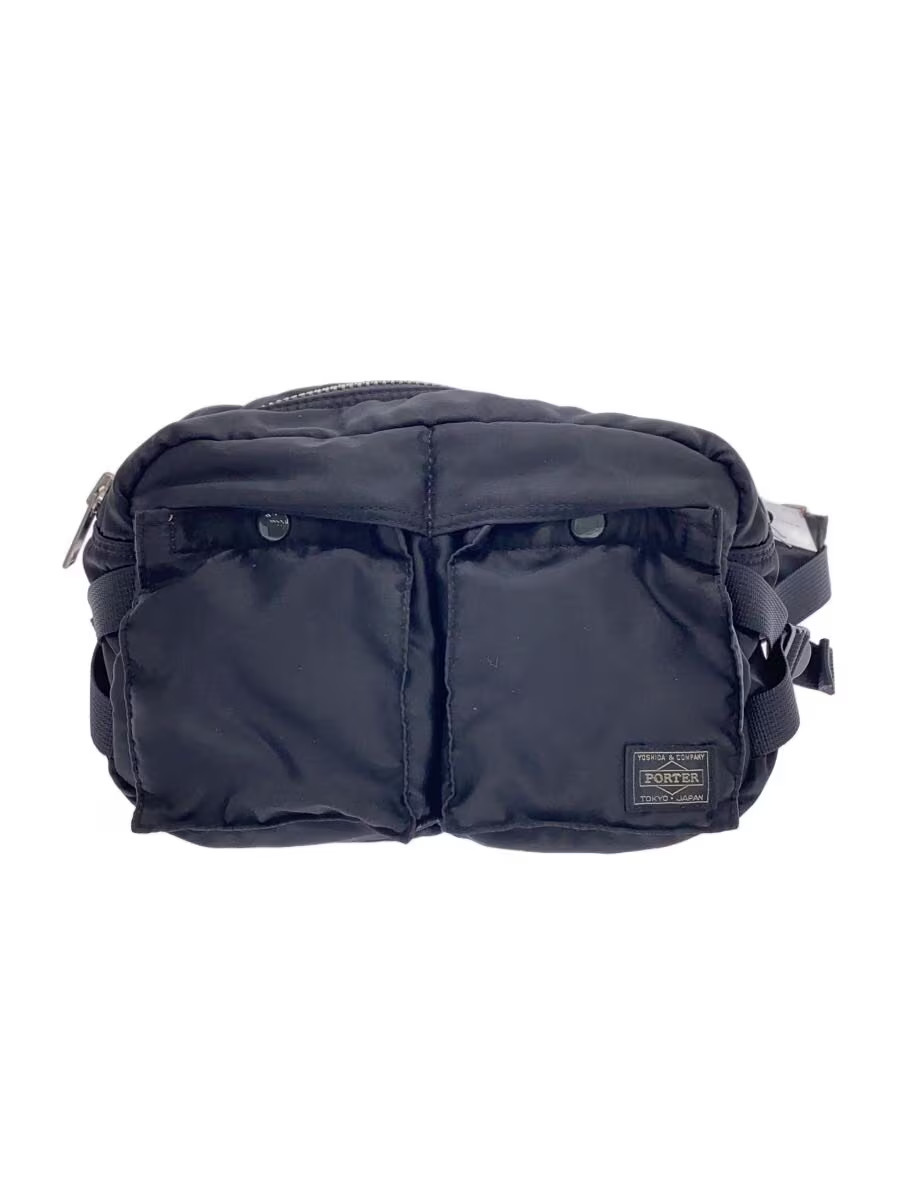 PORTER TANKER Waist Bag Nylon BLK Used Inner Fabric Stains