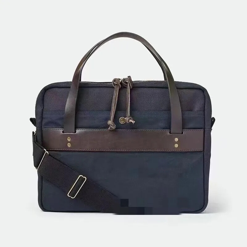 Heavy Wax Canvas Shoulder Handbag Size 37*30*8cm Business Men’s Briefcase