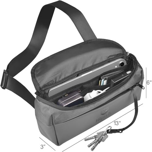 Compact EDC Sling Bag, Minimalist Crossbody Bag S for Fits iPad Mini Gray