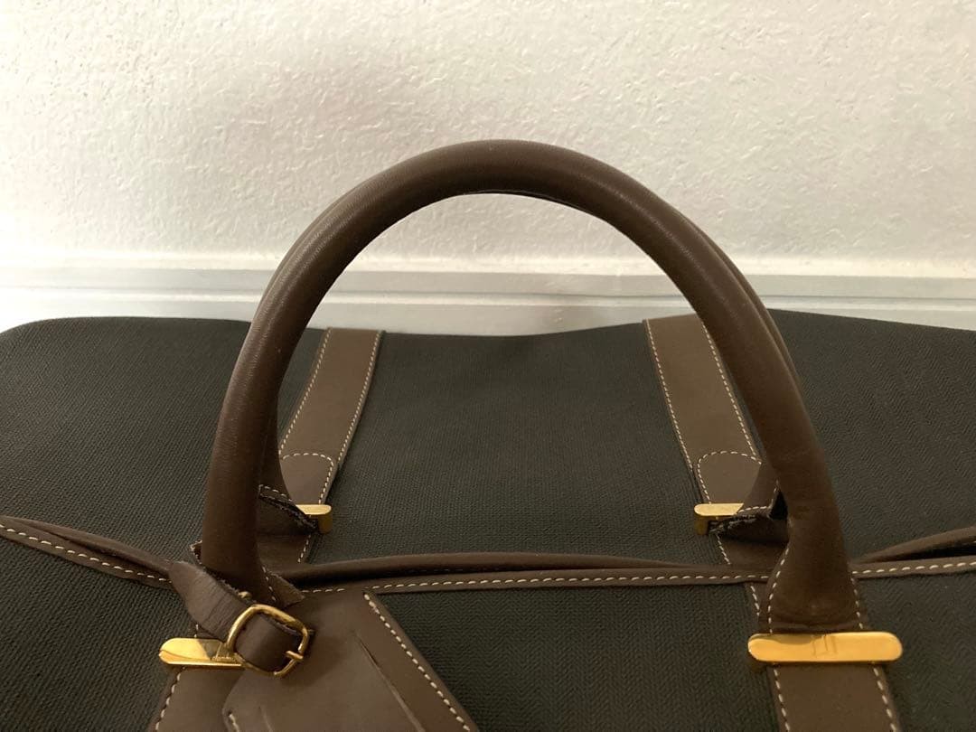 Dunhill Vintage Boston Bag Brown Leather with Lock & Key, 50cm, Classic Design