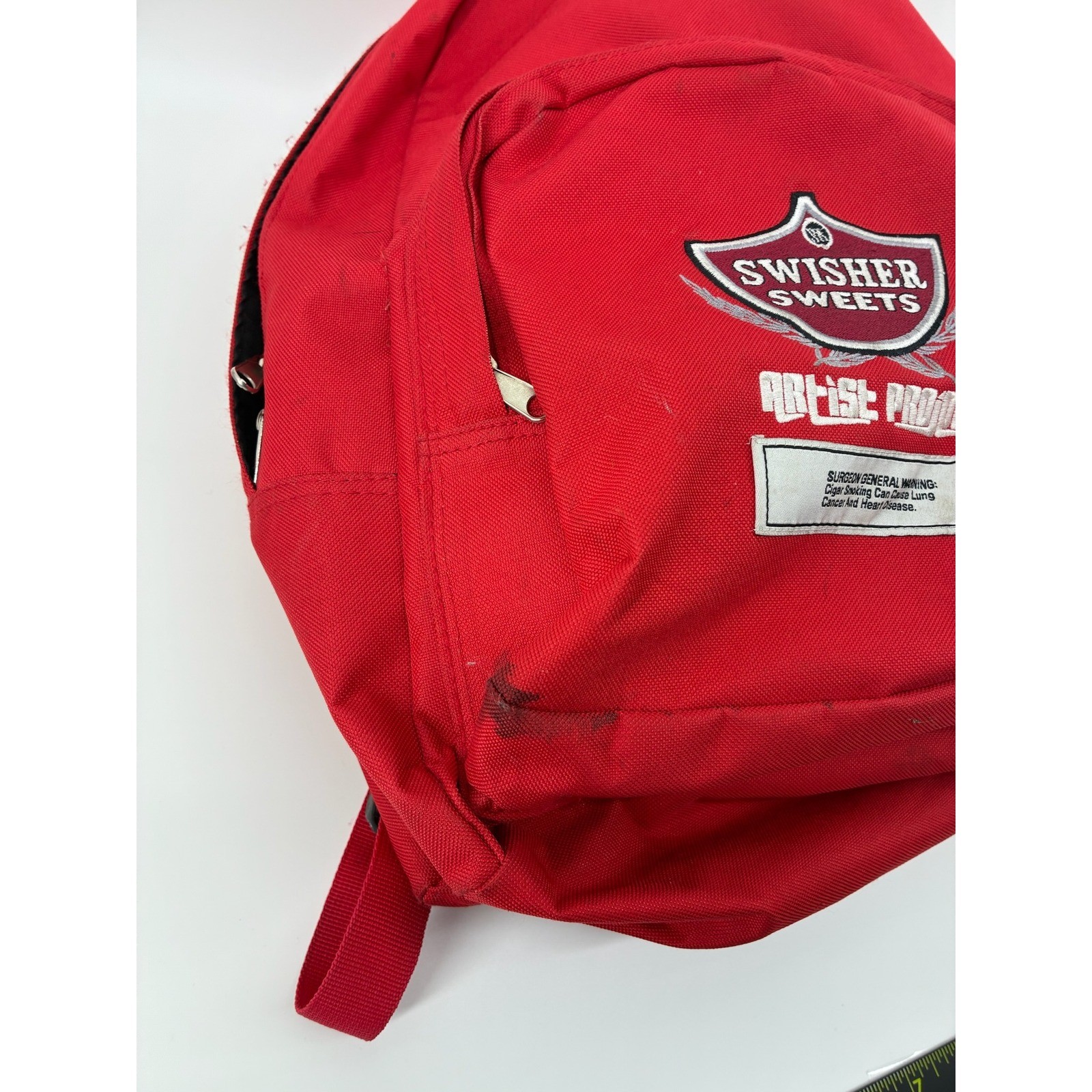 Swisher Sweets Artist Project Backpack Red Canvas Embroidered Promo Bag Pocket