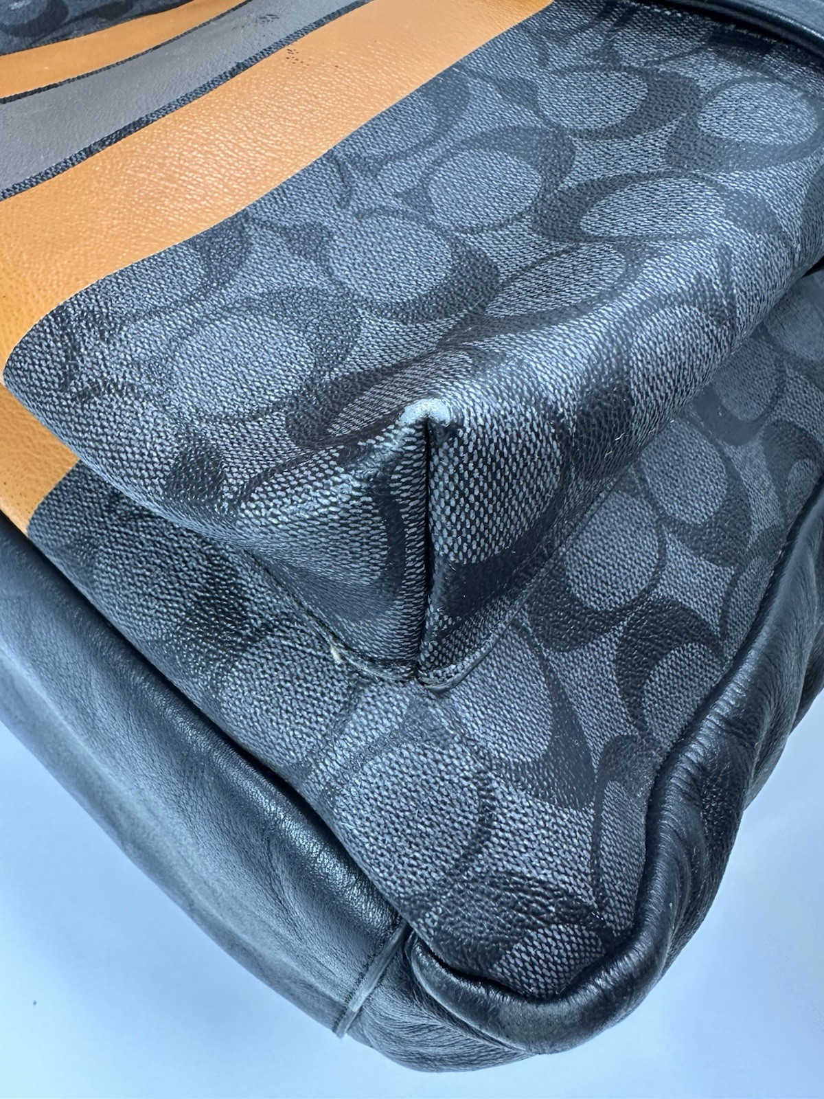 COACH Charles Varsity Men’s Black/Charcoal Orange Backpack