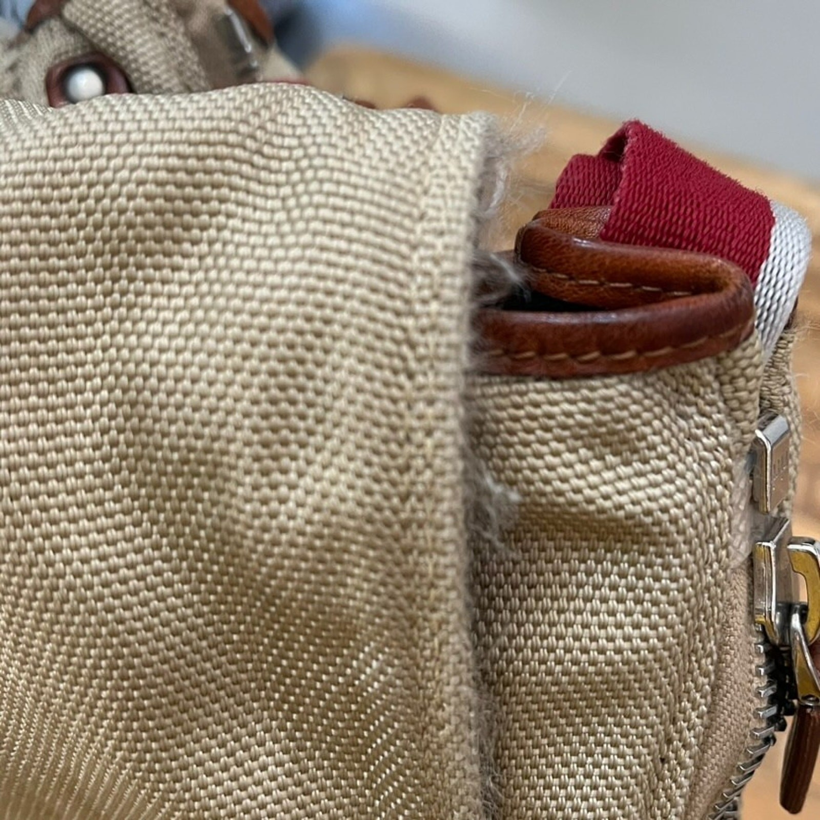 Bally Leather & Canvas Khaki Crossbody Messenger Bag Expandible