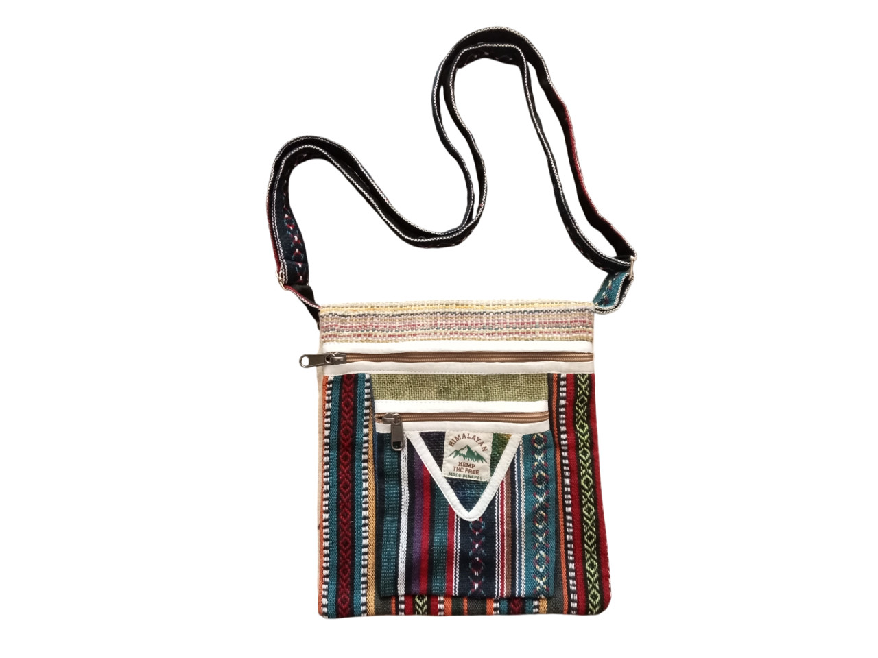 Handmade Nepal HempCotton Bag Striped Shoulder Bag Boho Hippie Eco Friendly 50cm
