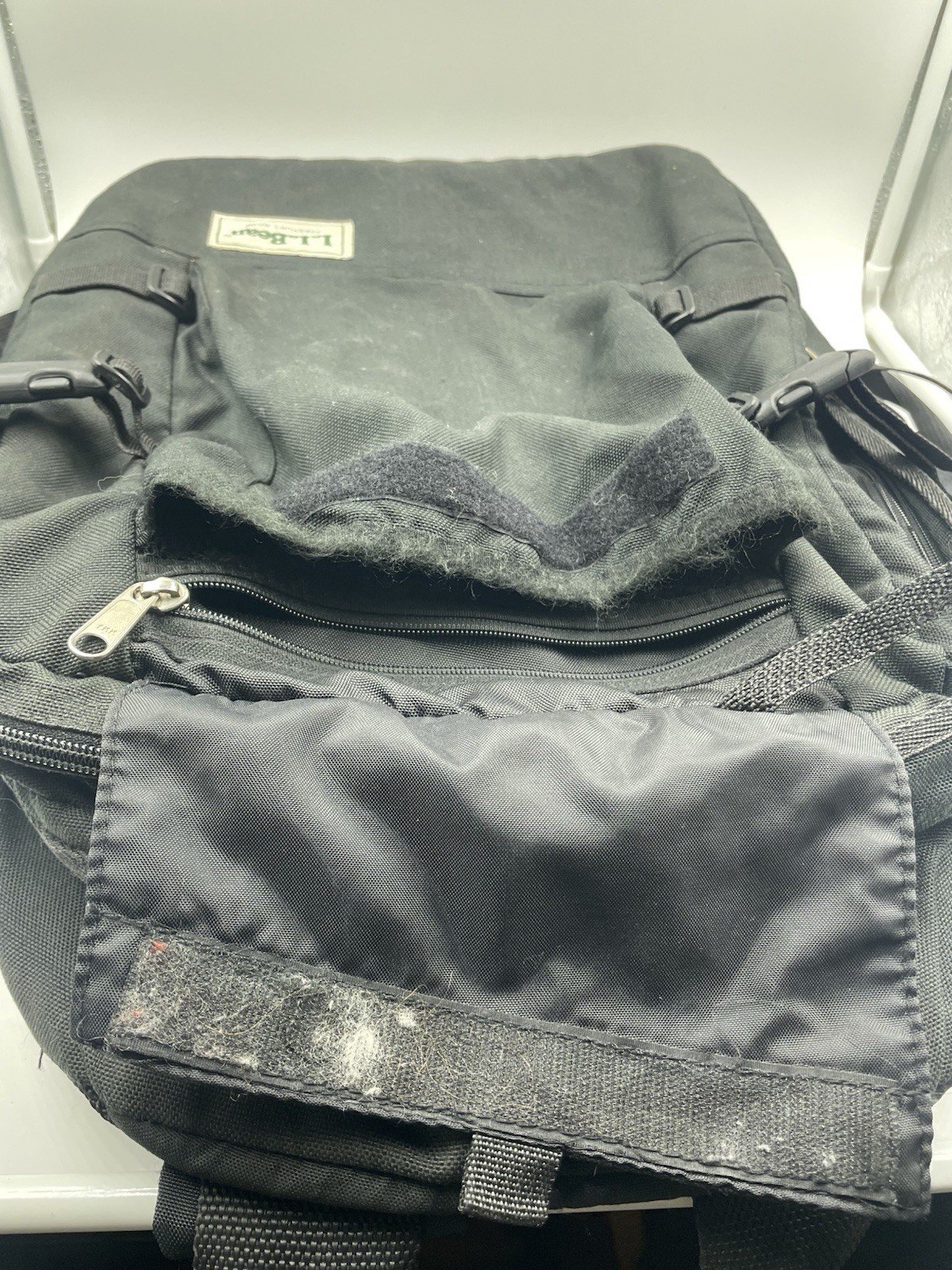 Vintage 90s LL Bean Campus Computer Backpack Black Canvas Heavy Duty School Bag