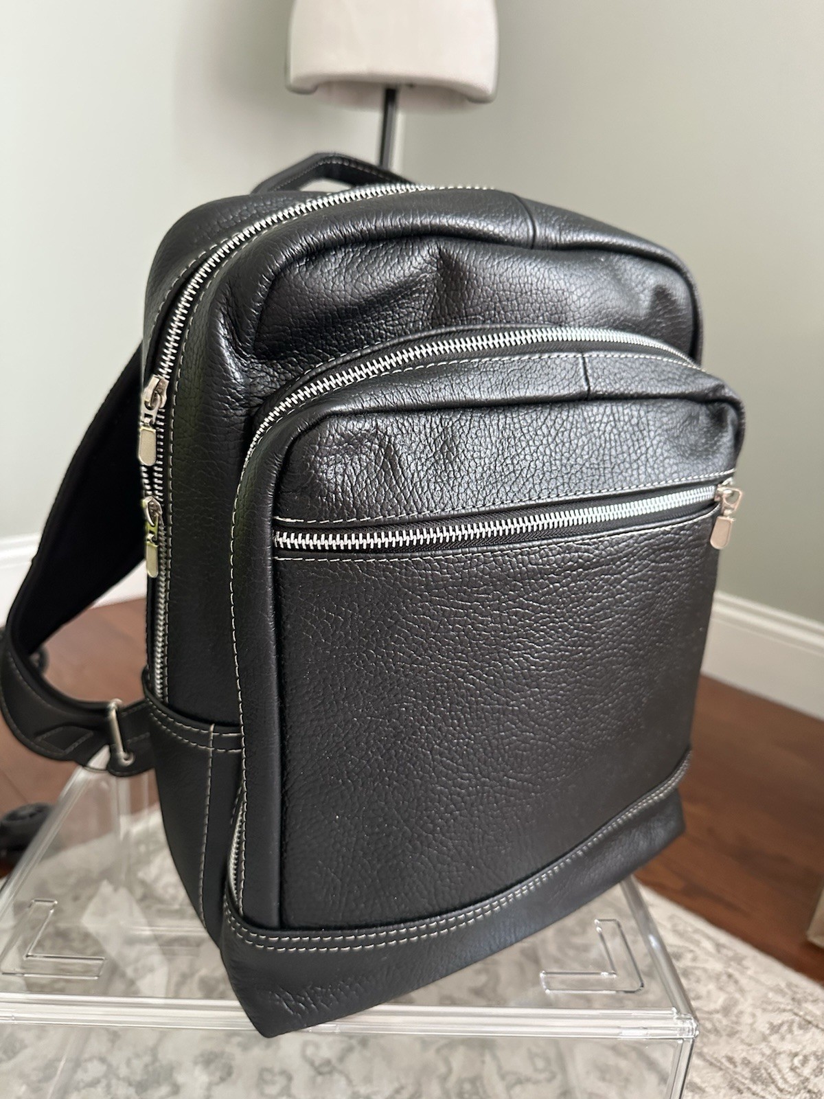 Black Leather Laptop Backpack for Women Men Unisex New with Tag Fashion Unique