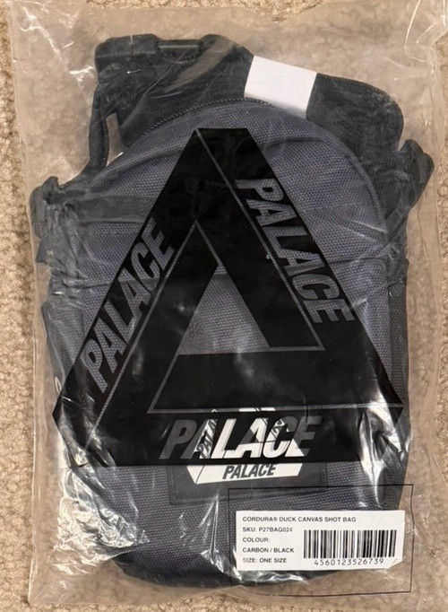 NWT Palace Skateboards Cordura Duck Canvas Shot Bag Carbon / Black FREE SHIPPING