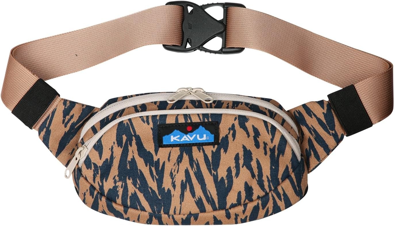 KAVU Canvas Spectator Belt Bag Hip Fanny Pack One Size, Chevron Shore