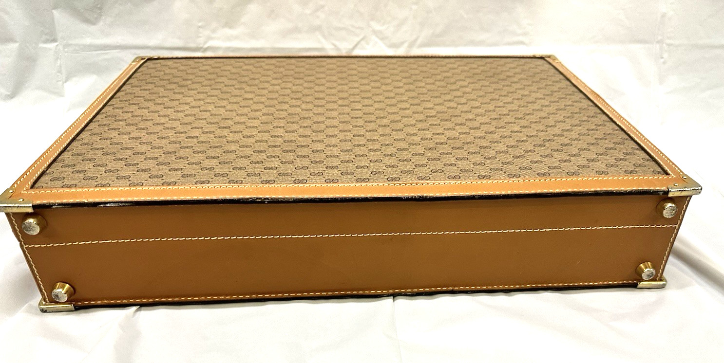 VINTAGE LEATHER GUCCI BRIEFCASE ATTACHE RARE HARD SIDED