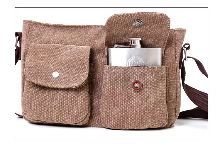 Men’s Canvas Cross Body Bag Messenger Shoulder Book Bags School Satchel Vintage