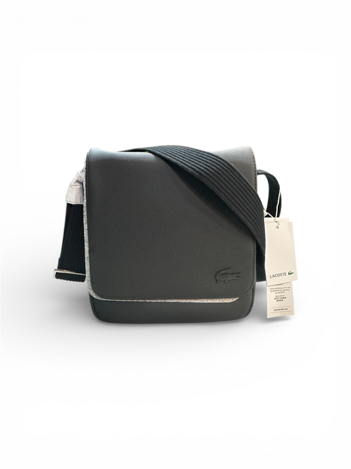 Lacoste Men Bag Men’s Classic Slim Flap Satchel Limited Edition Crossover Flap
