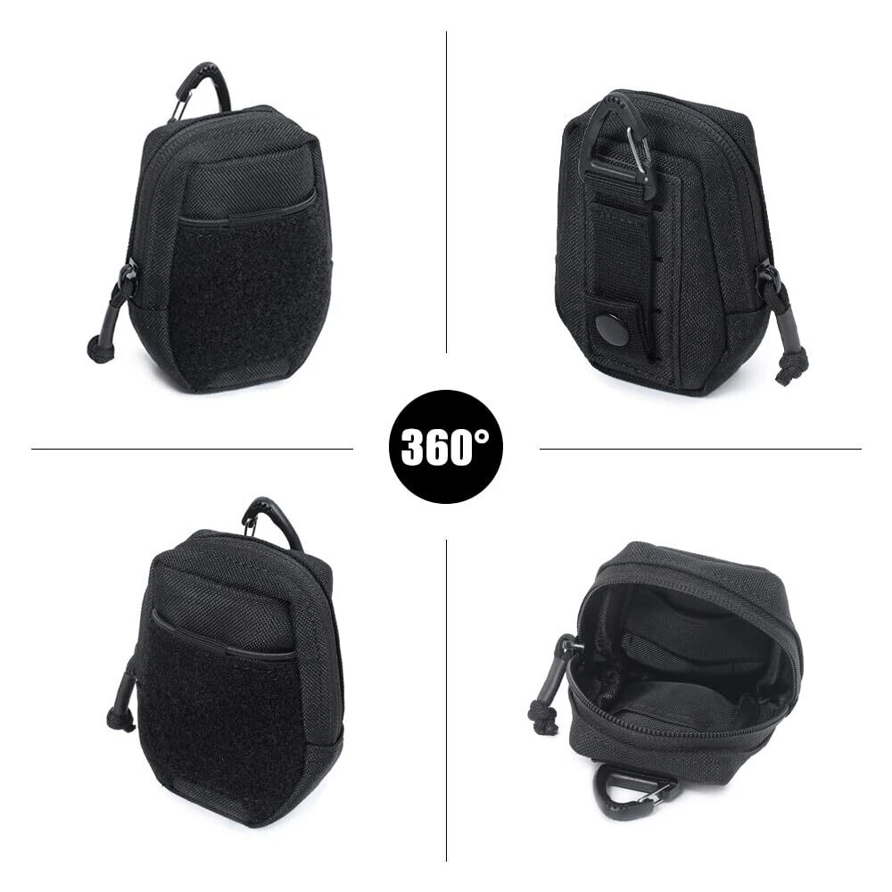 Men Tactical Molle Keychain Pouch Portable Mini EDC Pocket Coin Key Earphone Bag