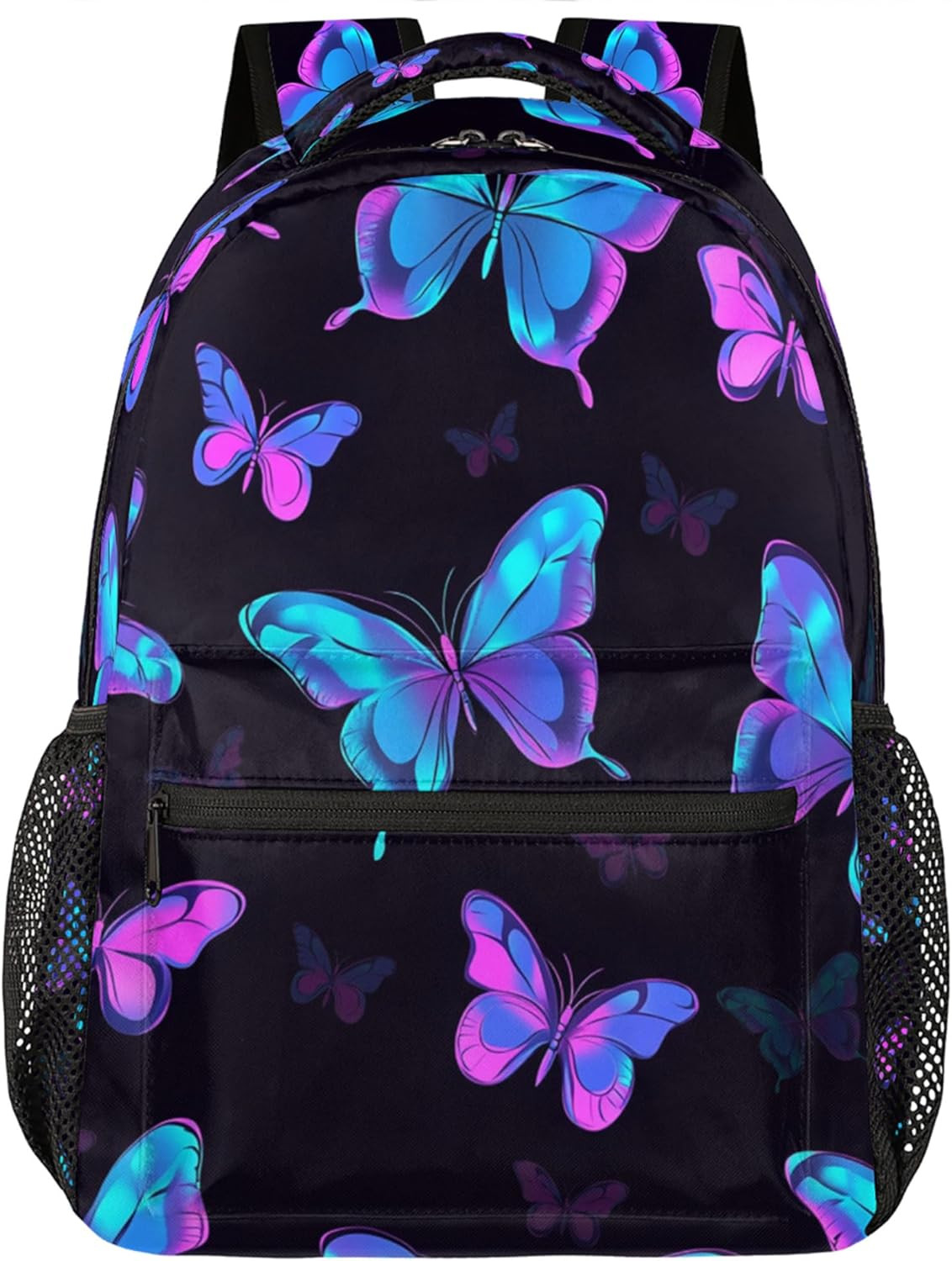 Backpack for Women Men, Butterfly Waterproof Backpack with Laptop Compartment, L