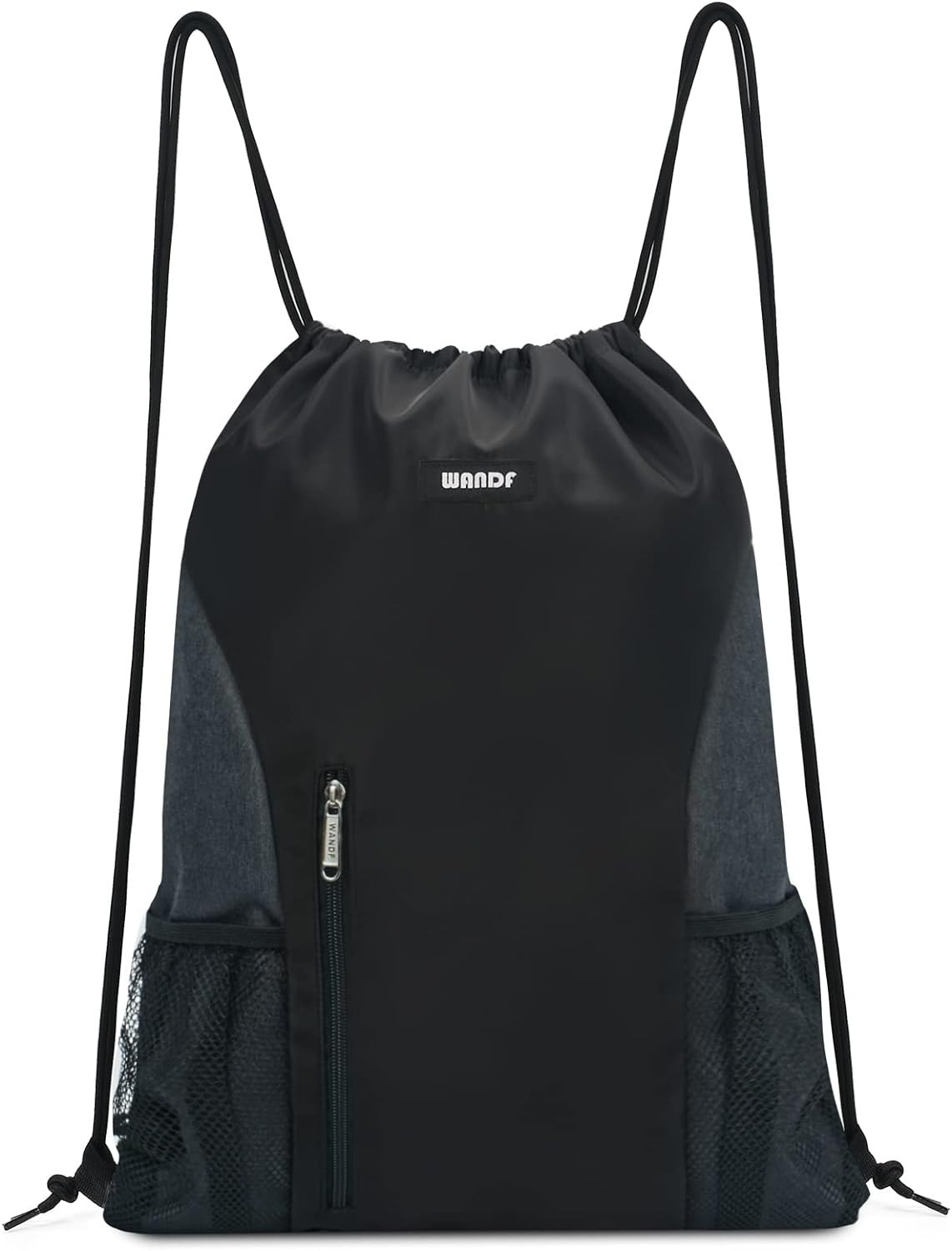 WANDF Drawstring Backpack Sports Gym Sackpack with Mesh Pockets Water Resistant