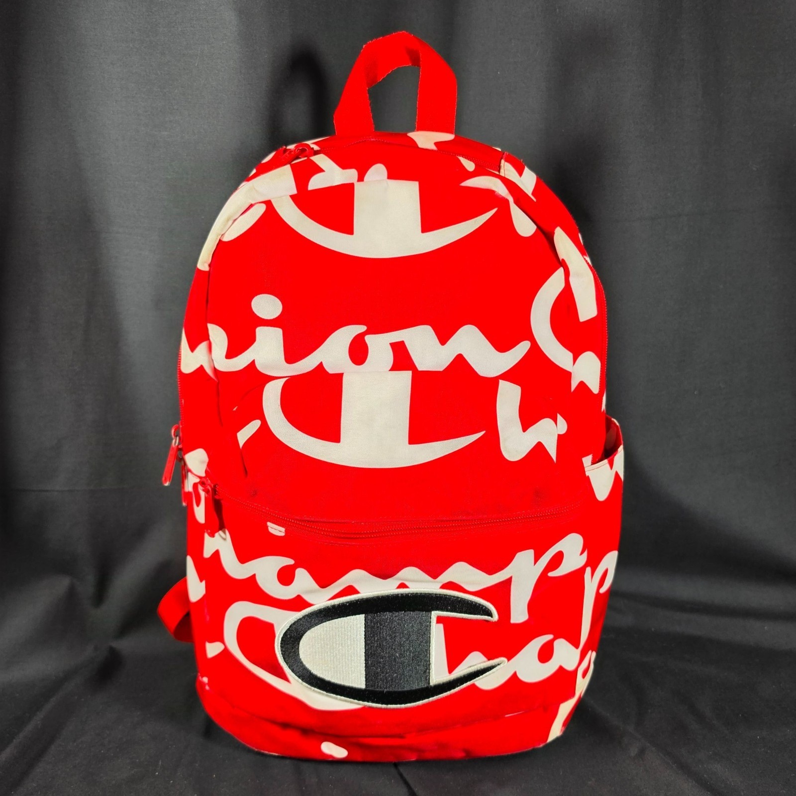 Champion Supercize 2.0 Red All Over Print Backpack Embroidered Logo School Bag