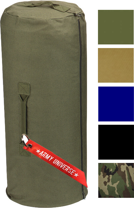 Heavyweight Cotton Canvas Side Zipper Duffle Heavy Duty Sports Gym Travel Bag