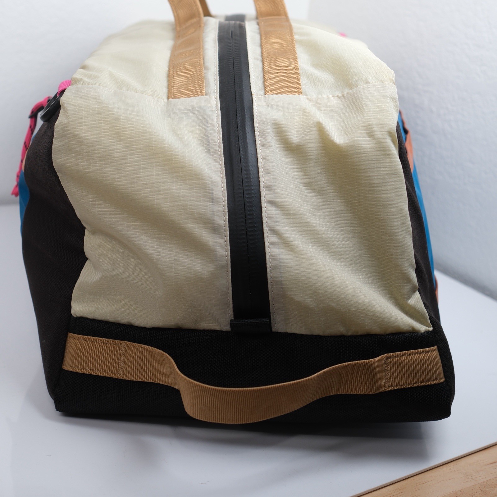 Topo Designs Mountain Duffel 40L Backpack Bag Blue Cream Black 3-Way Travel