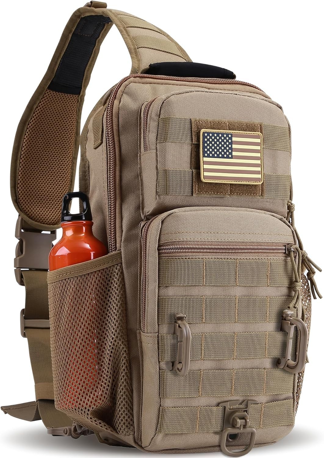 Hannibal Tactical Rover Sling Pack Coyote Crossbody Chest Bag Bottle Holder