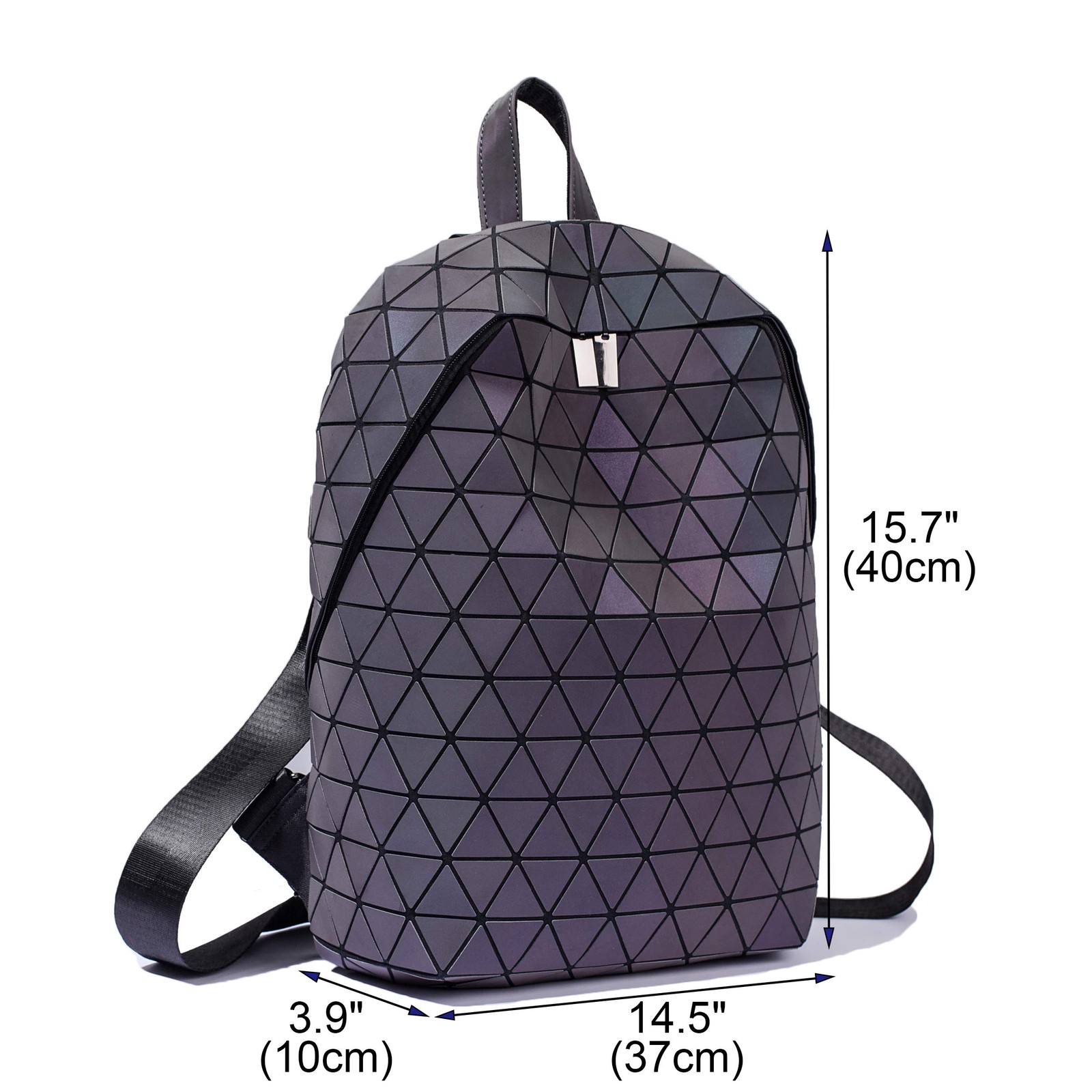 LorranTree Geometric Backpack Luminous Backpacks Holographic Reflective Bag L…