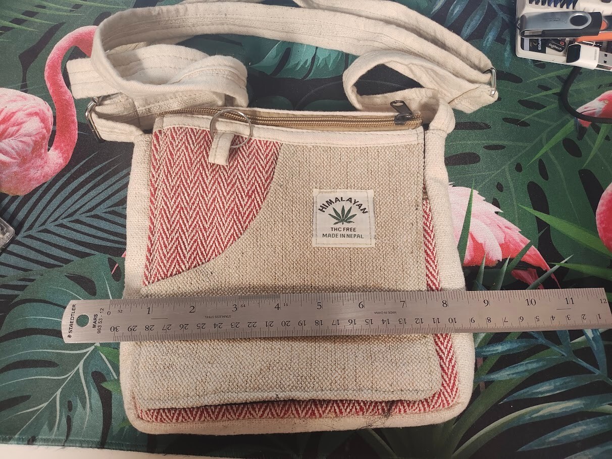 Pure Hemp THC Free Shoulder Bag Made in Nepal Himalayan