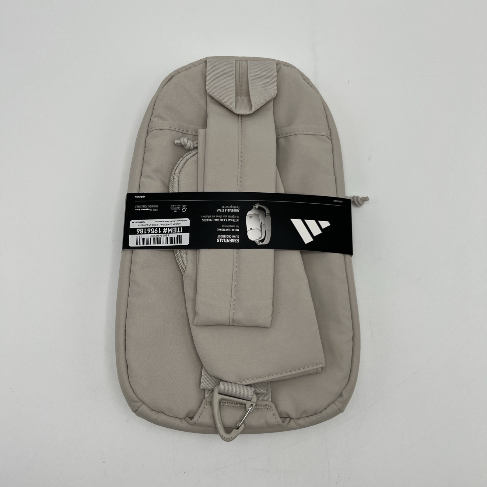 Adidas Essentials Sling Crossbody Bag Multi Pocket, Cream Beige
