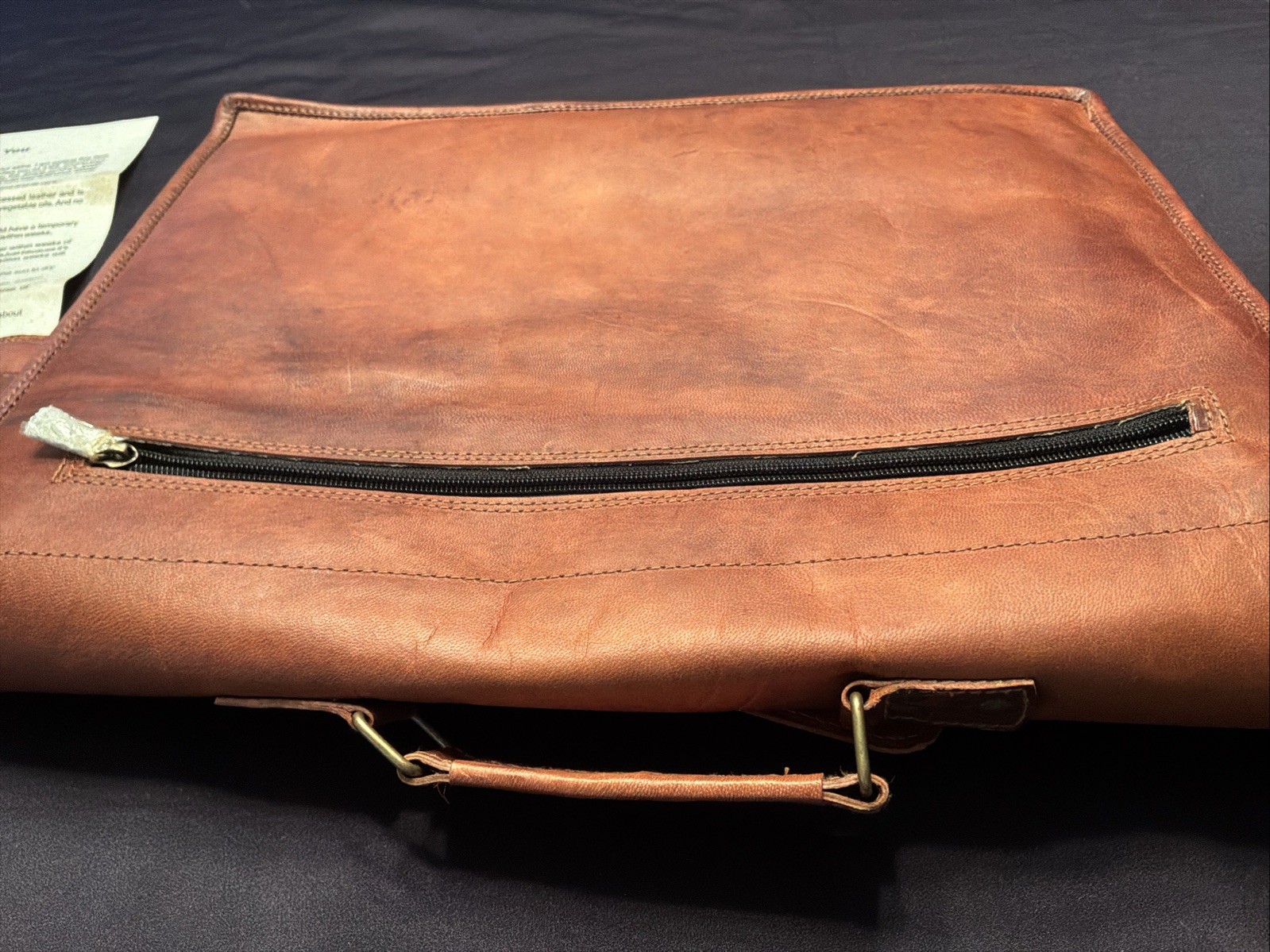 Komal’s Passion Leather Briefcase Brown Satchel Crossbody Messenger Bag GIFT IT!