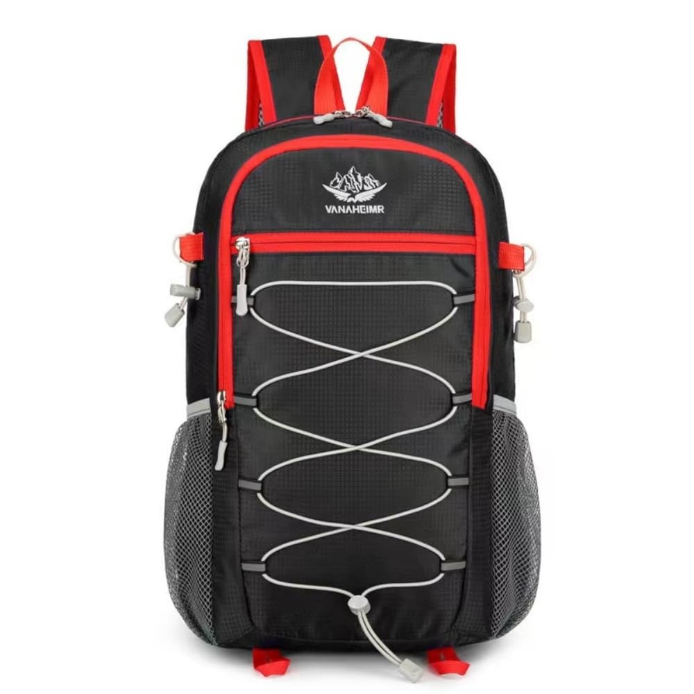 Foldable Lightweight Hiking Backpack Camping Cycling Travel Sports Black Nylon