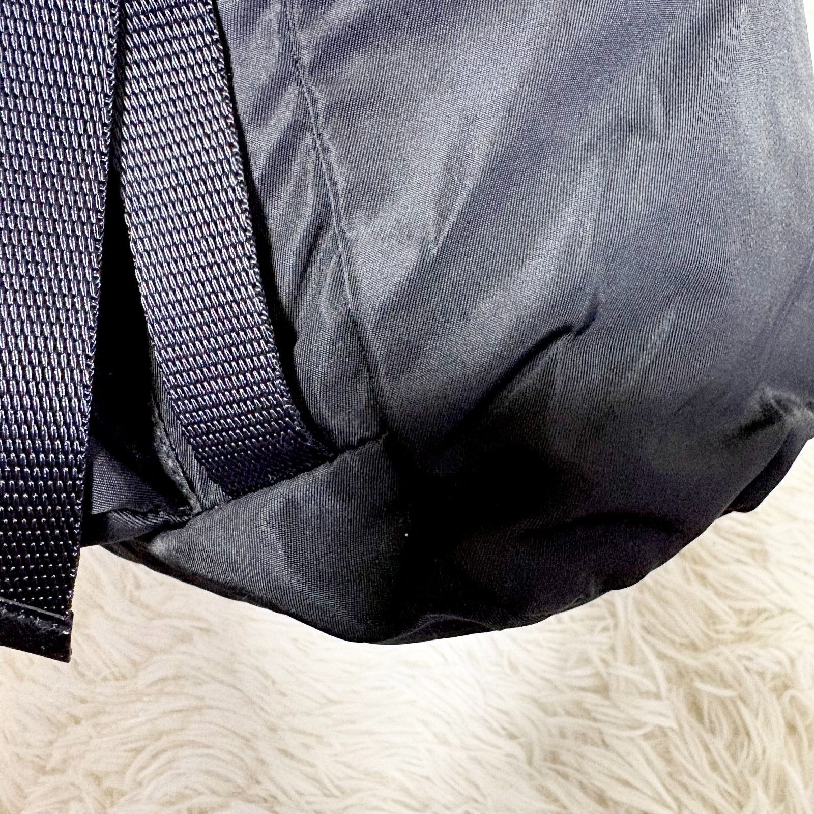 PRADA Nylon Backpack Black Triangle Logo White Tag Vintage Unisex Bag