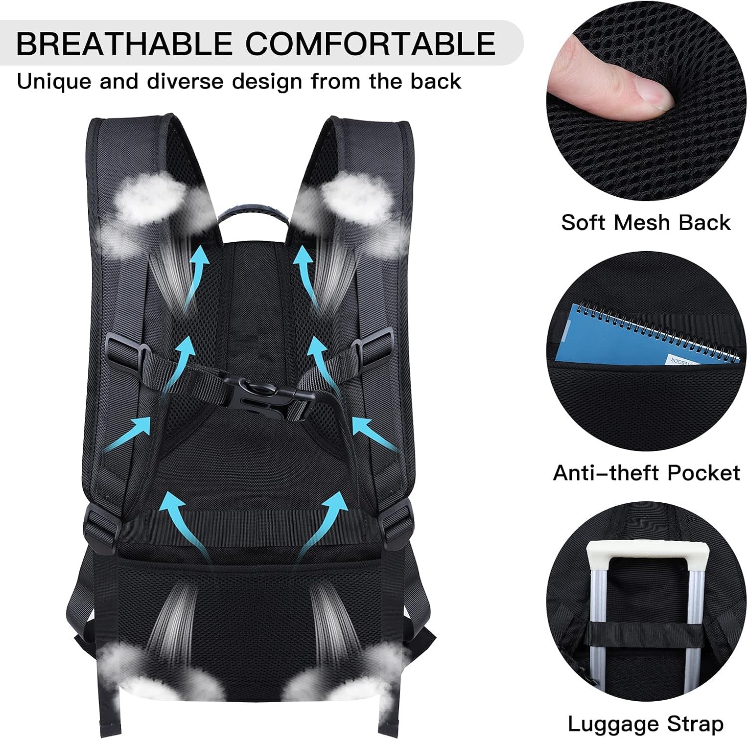 ANTERK Extra Large Travel Laptop Backpack, 17.3 Inch Carry on Backpack for Me…