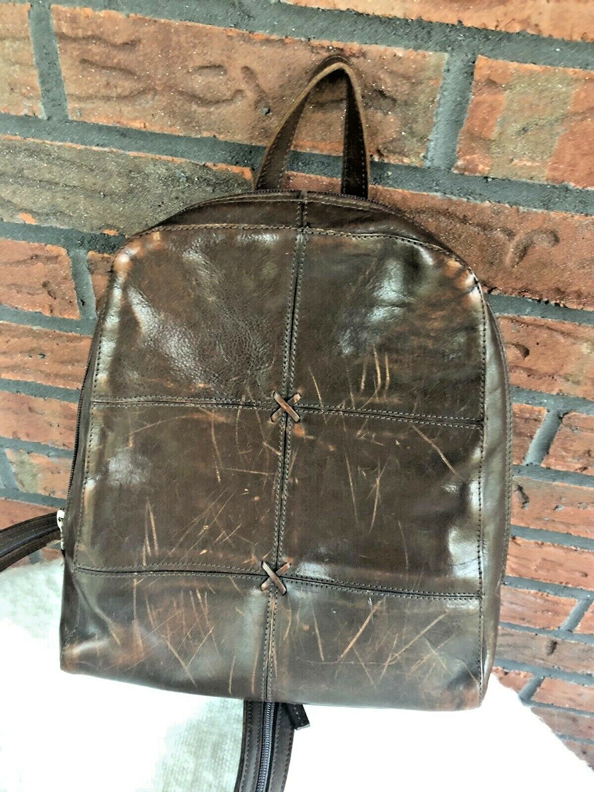 Vintage Leather Backpack Convertible Knapsack Sling Ruck Sack Zip Rucksack Aldo