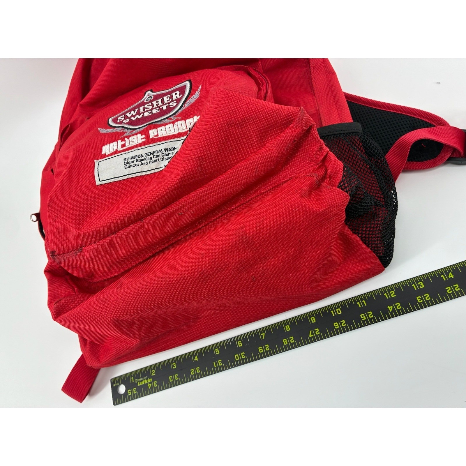 Swisher Sweets Artist Project Backpack Red Canvas Embroidered Promo Bag Pocket