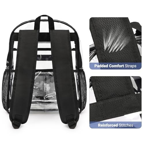 Heavy Duty Clear Backpack 17in Transparent PVC Bag – Large Capacity, Reinforced