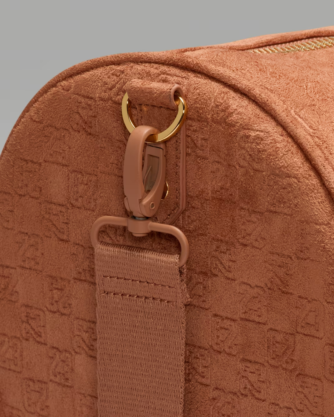 Jordan Suede Monogram 40L Duffel Bag Cognac NEW