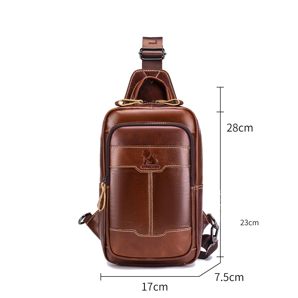 Men’s Genuine Leather Sling Chest Shoulder Bag Crossbody Satchel Backpack New