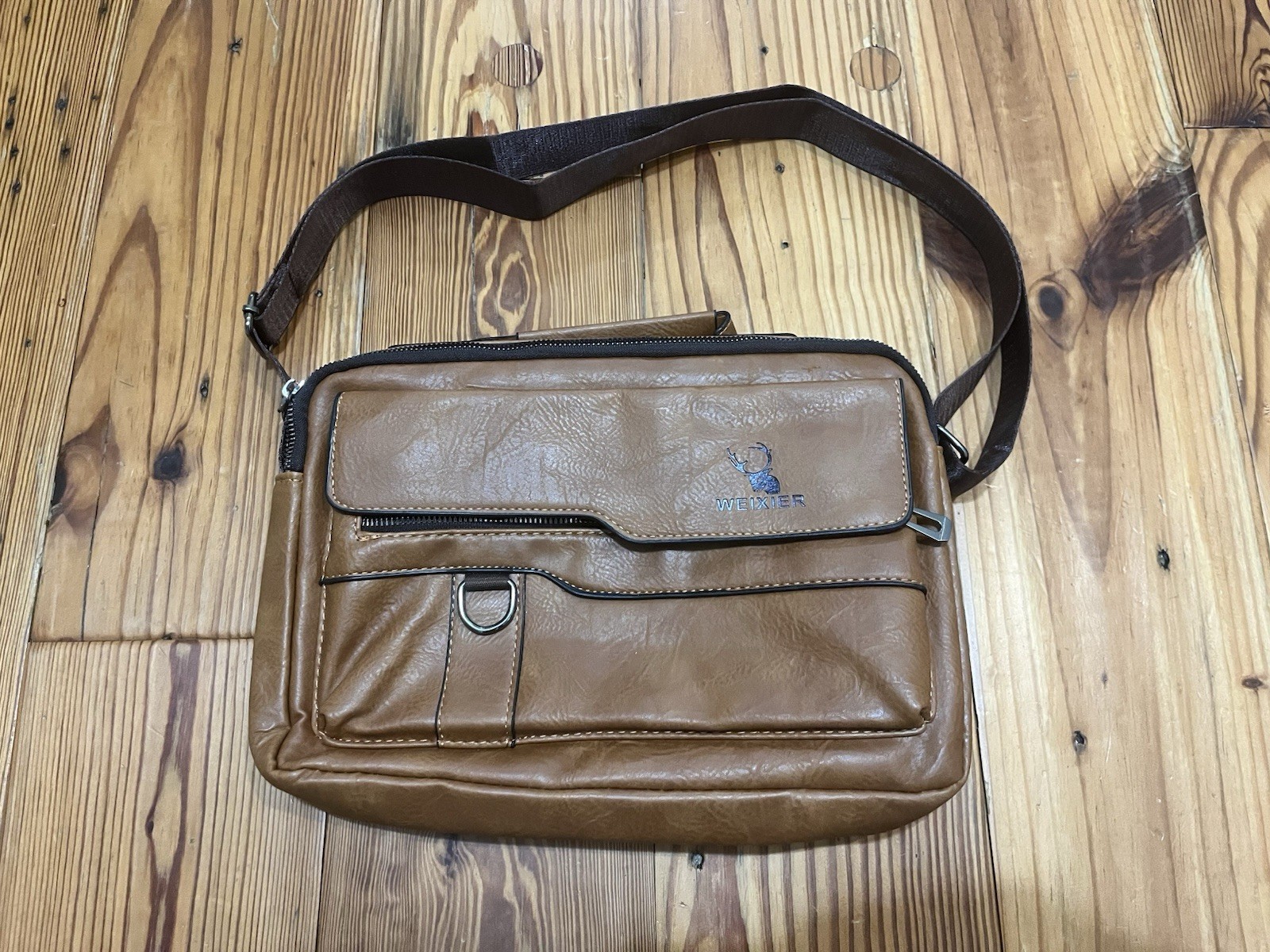 WEIXIER Shoulder Bag Messenger Business Satchel Travel Bag Handbag Brown Leather
