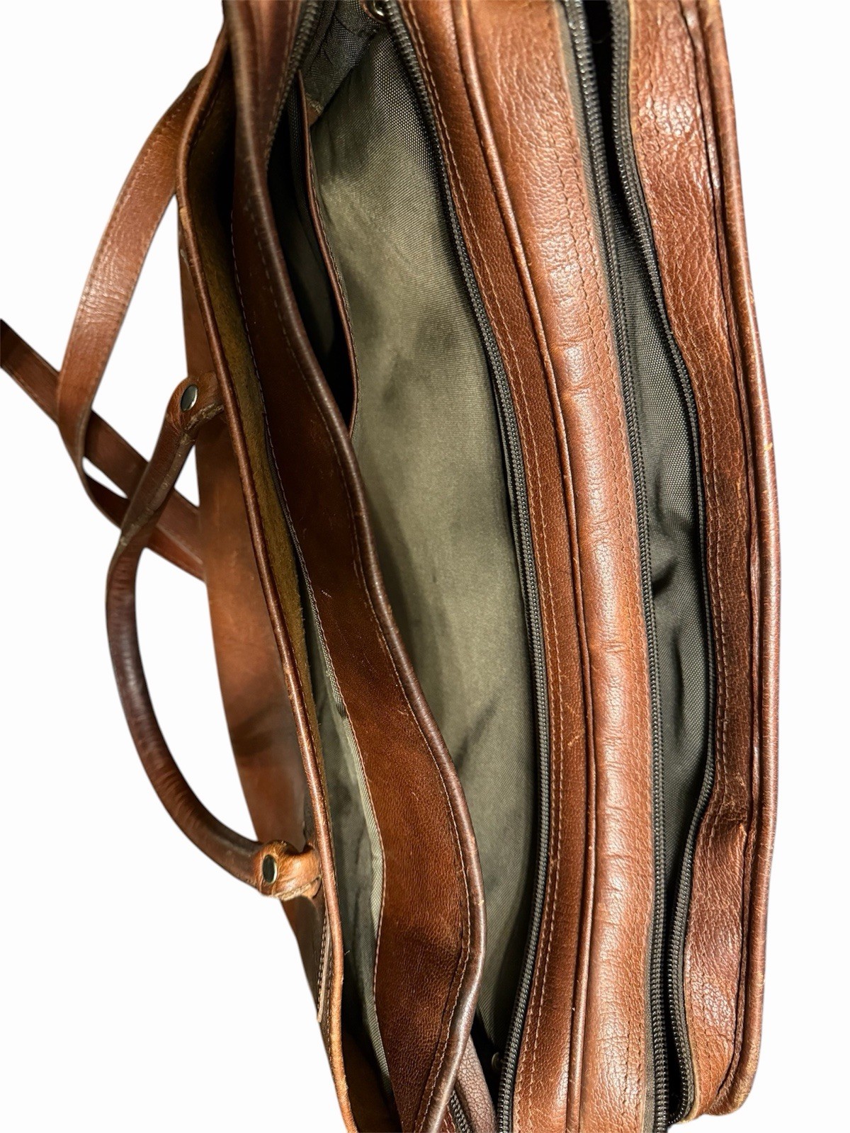 VINTAGE ORVIS Leather Briefcase Messenger Laptop Bag – With SHOULDER STRAP