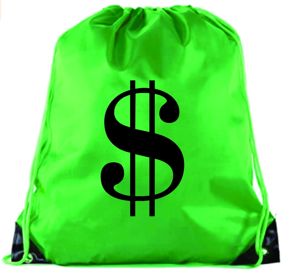 DRAWSTRING MONEY BAG DURABLE MULTIPURPOSE WATER RESISTANT PINK GREEN BLACK WHITE
