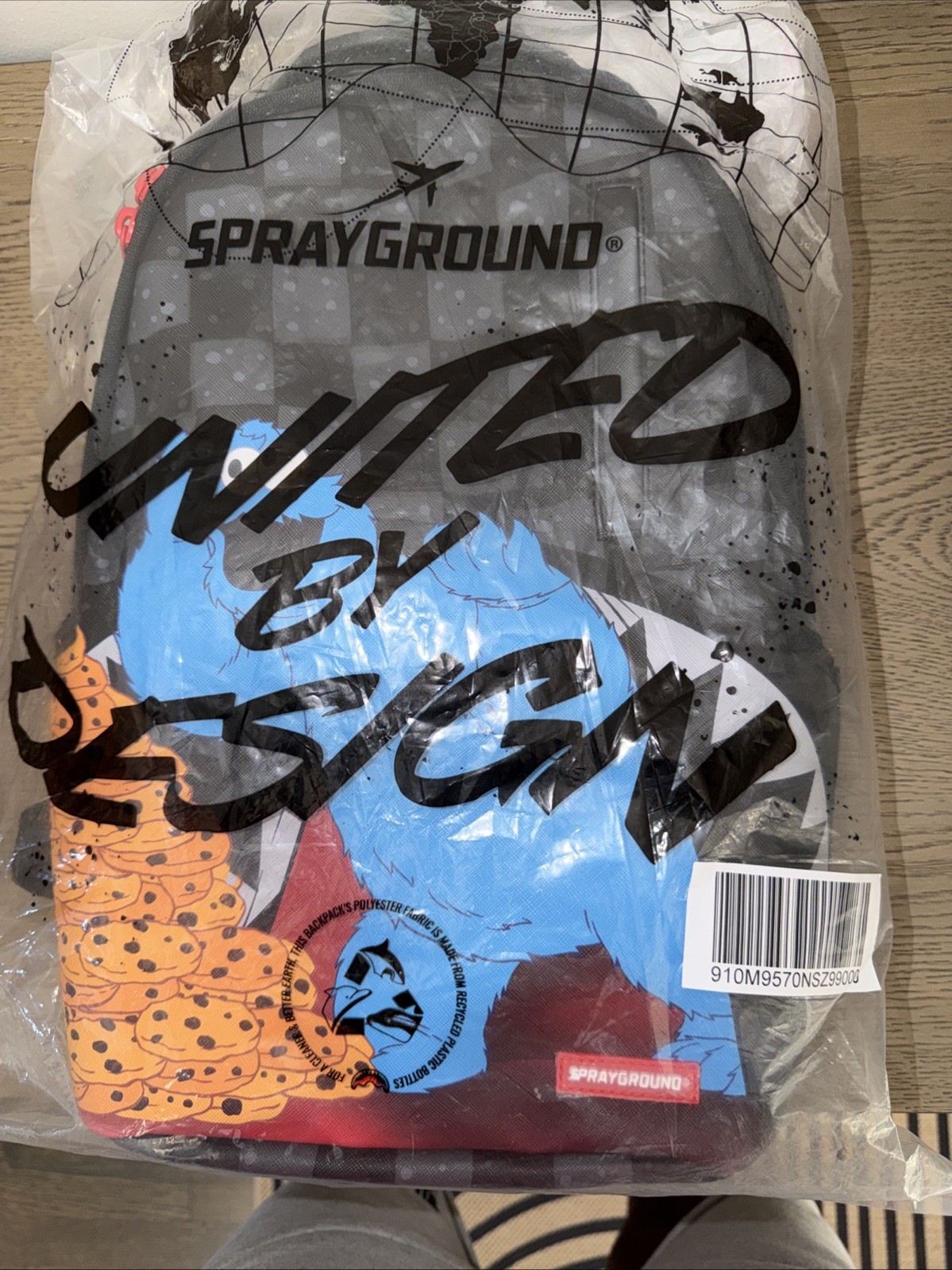Sprayground Cookie Monster MINI Backpack🔥New Black Kids School Bag Sold Out