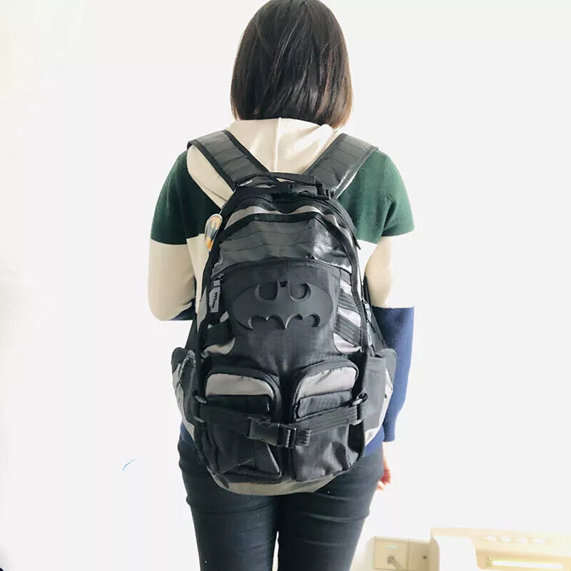 Black Knight Bat Batman Backpack Outdoor Travel Shoulder Bag Large Knapsack Gift