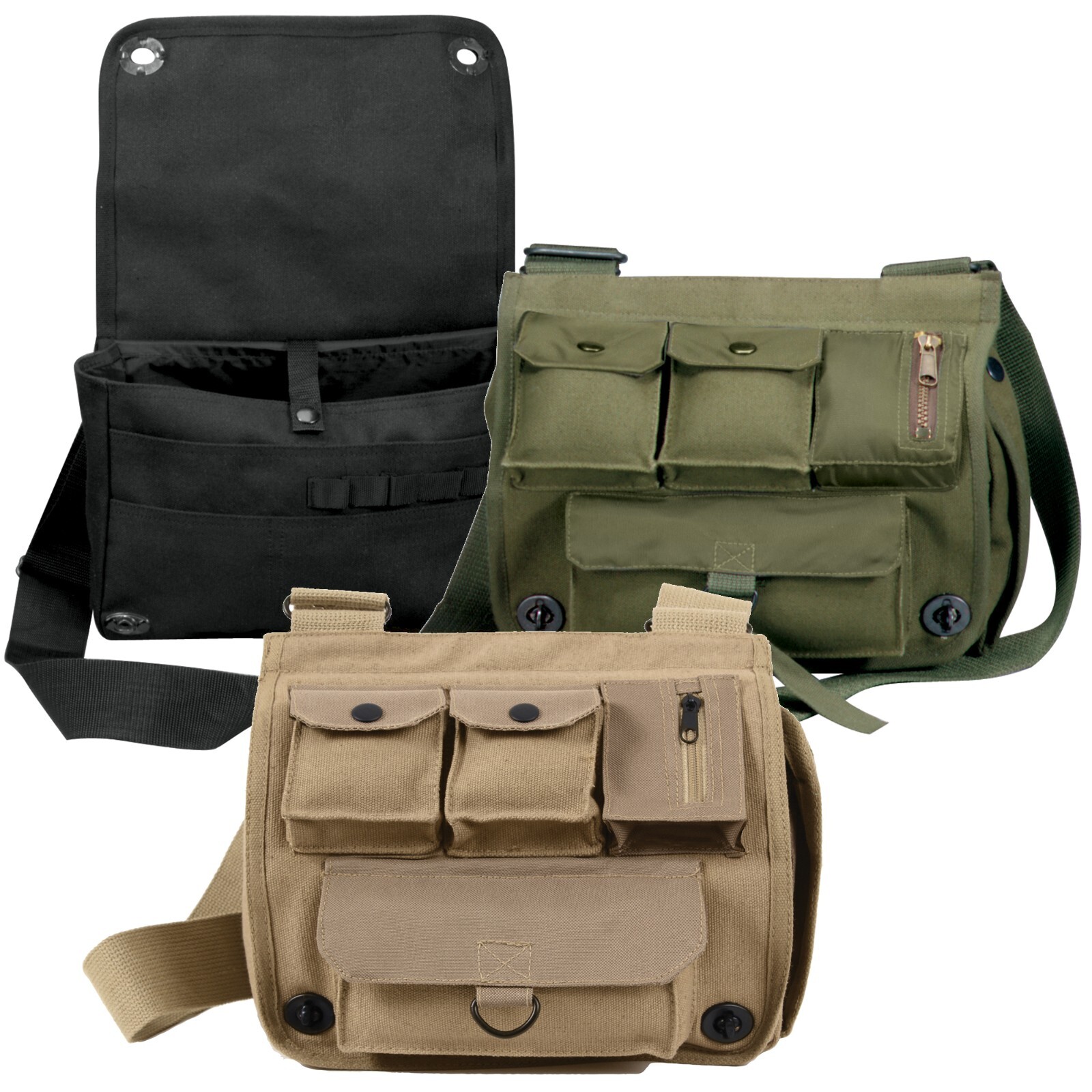 Venturer Shoulder Bags – Military Canvas Urban Explorer Compact Messenger Bag