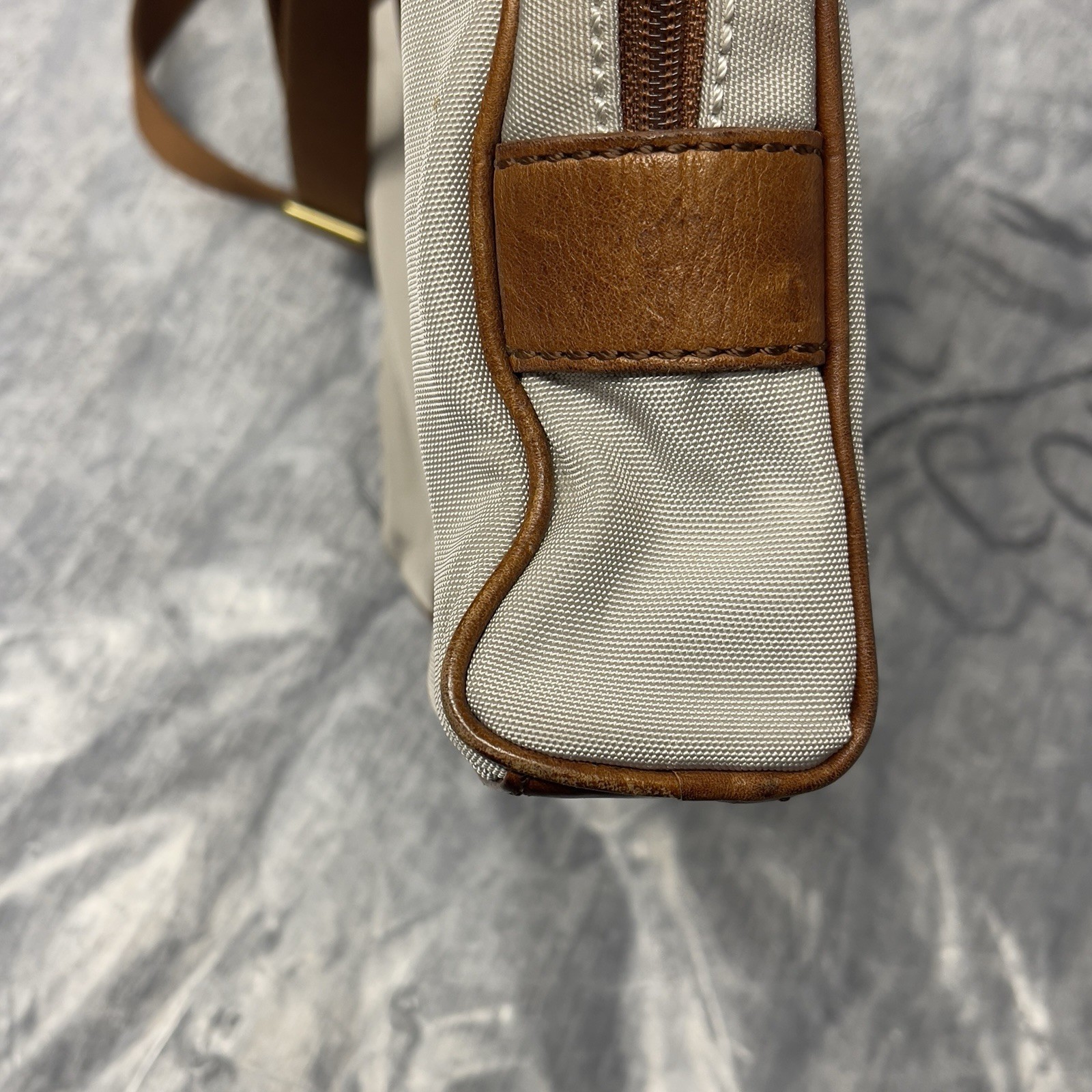 Fossil estate document Messenger Bag Shoulder Bag Leather Handles Twill Leather
