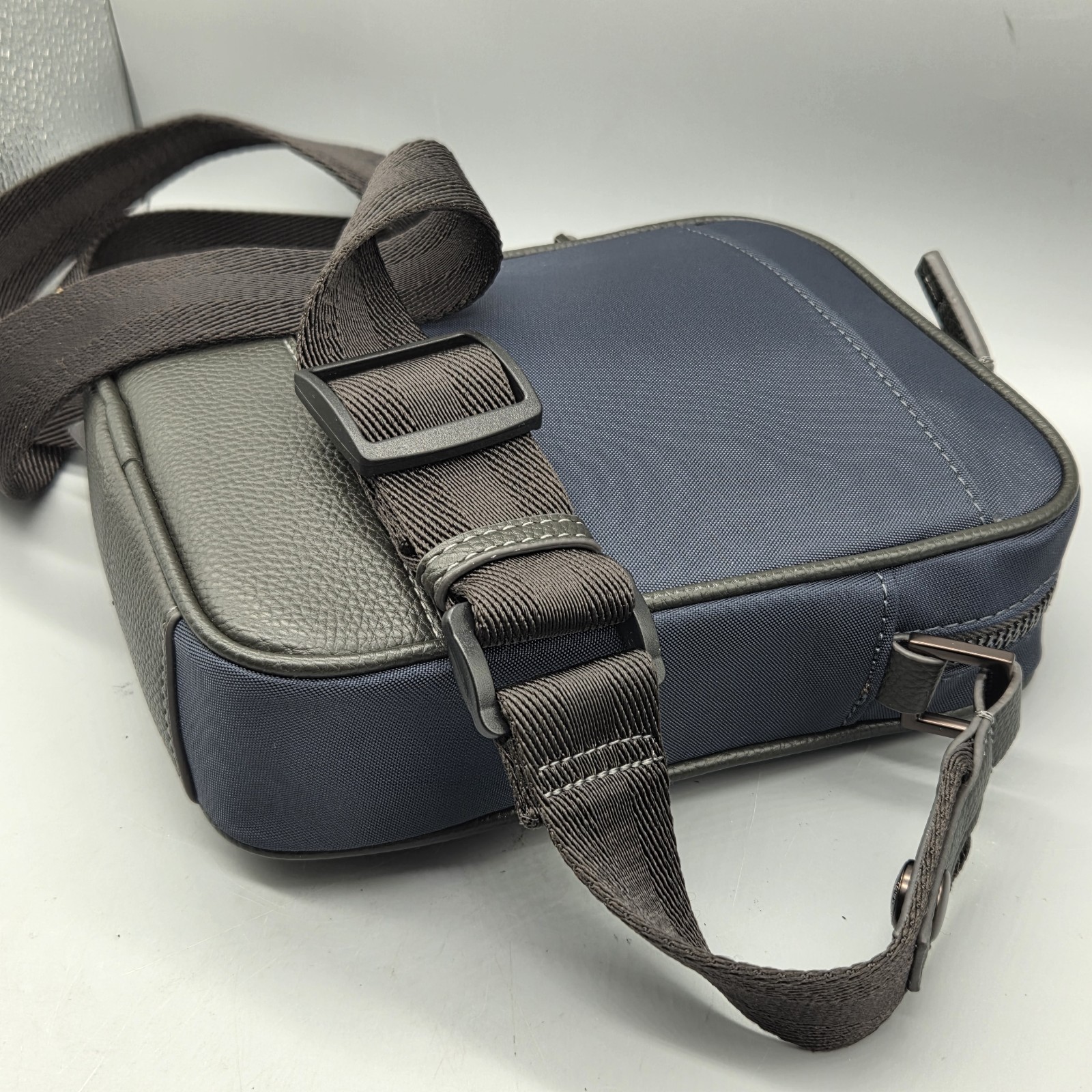 Ted Baker London Fairford Sling Crossbody Bag Navy Nylon/Black Coffee NEW