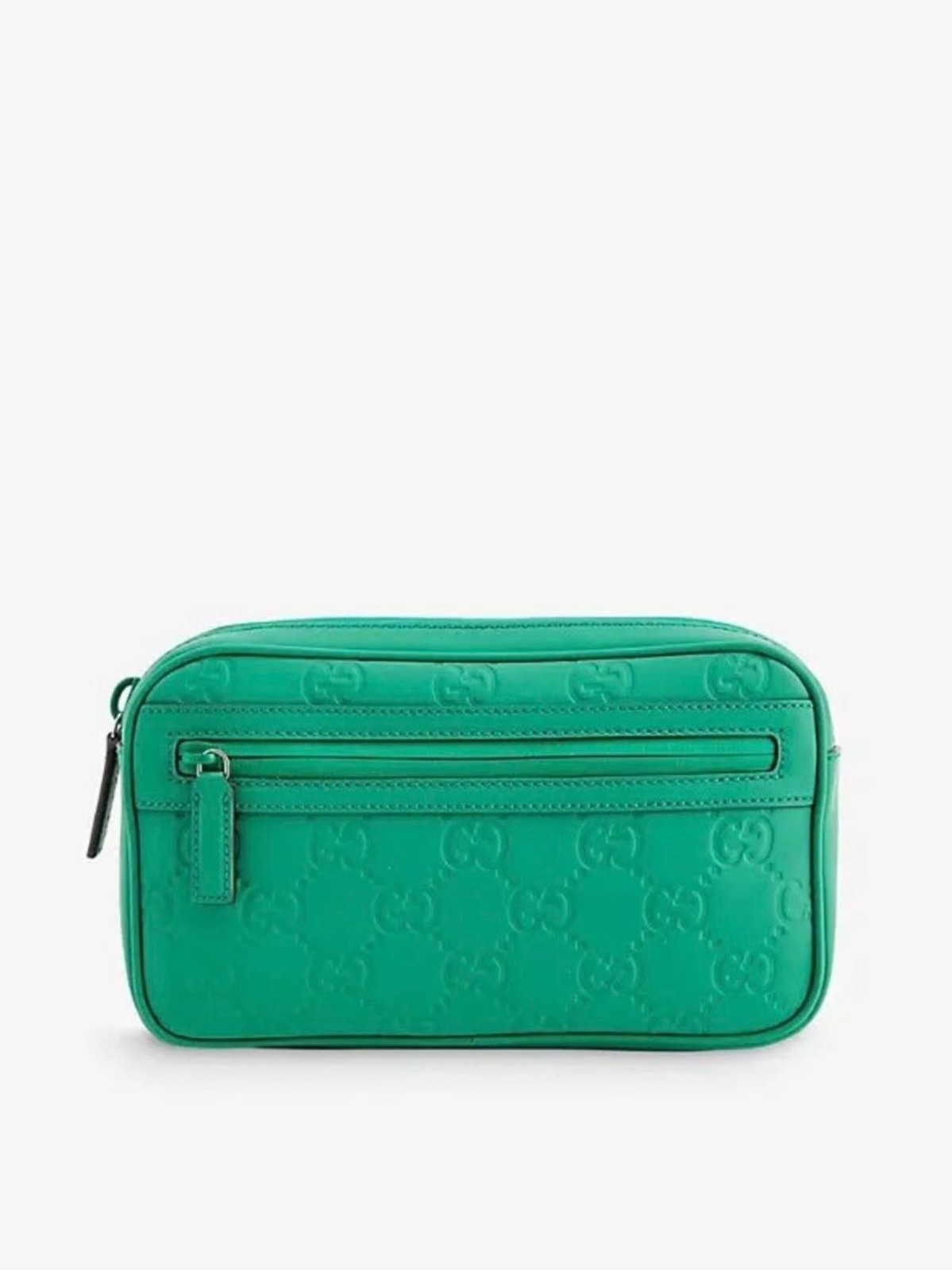 NEW Gucci GG Leather Rubber-Effect Crossbody/Belt Bag – Green – Size 100