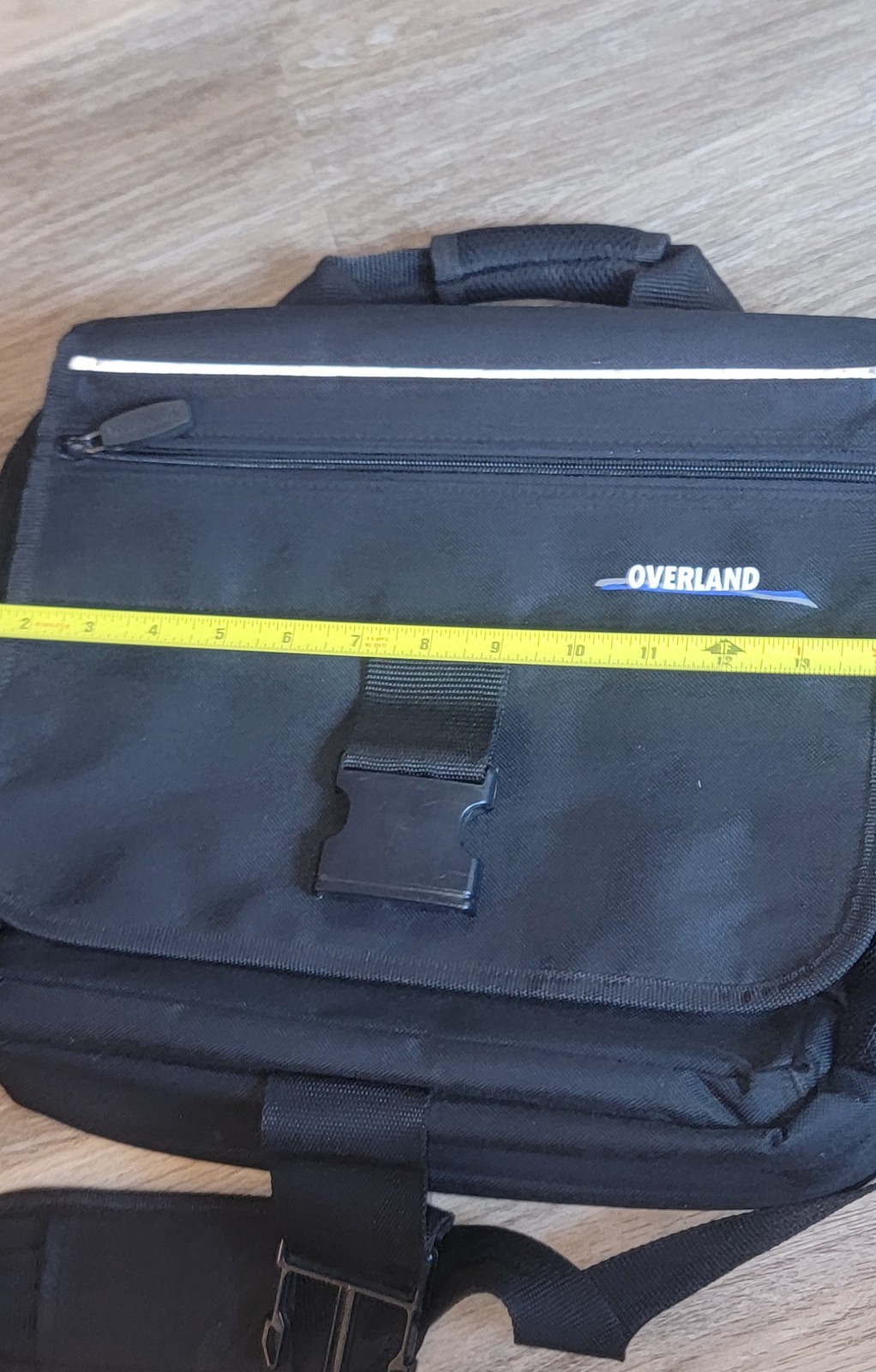 Overland Black Nylon Messenger Bag Laptop Case Crossbody Briefcase Travel Bag